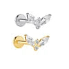 S&S ASTM F136 Titanium Labret Stud | Zircon | 83 Designs | Titanium & Gold