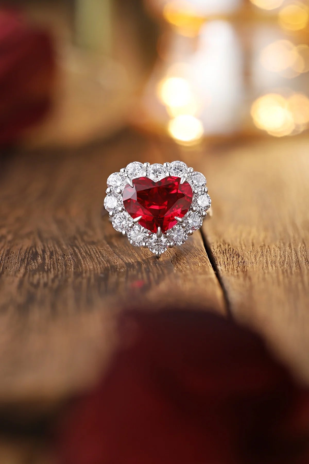 Gemfiori S925 Silver Cultivated Ruby Ring Main Stone: 7.49CT Side Stones:4.54CT Weight: 6.47g