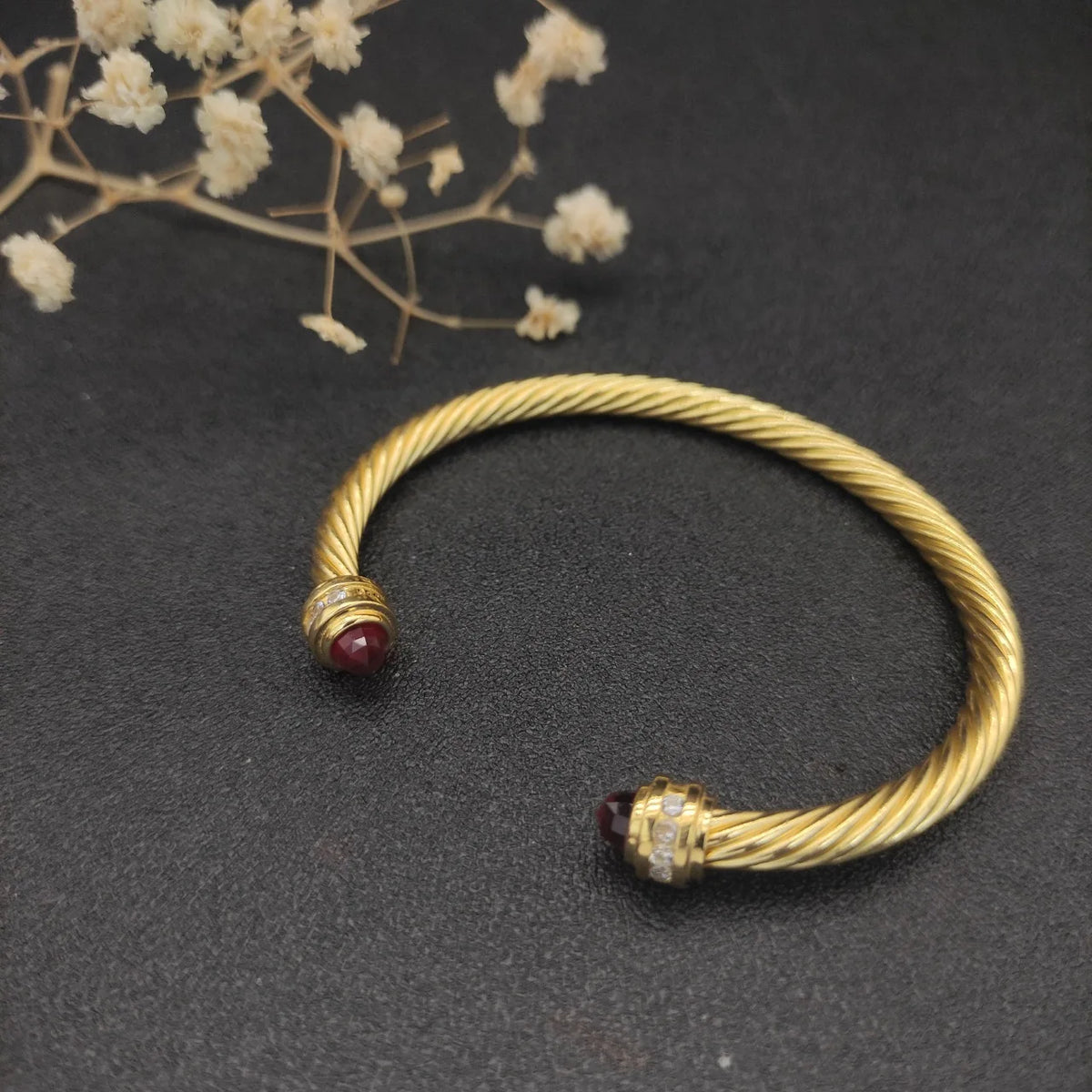 FASHIONISTA DY High-Quality 5mm Gold-Plated Diamond-Set Fashion Bracelet, Unisex Silver-Plated Diamond-Set Bracelet, Jewelry