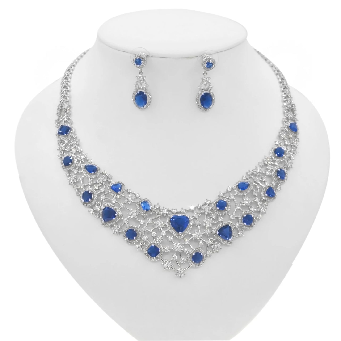 Zhuerrui Fashion Lady Necklace American Diamond Jewelry Set Artifical American Diamond Bridal Wedding Jewelry Sets HG2103120