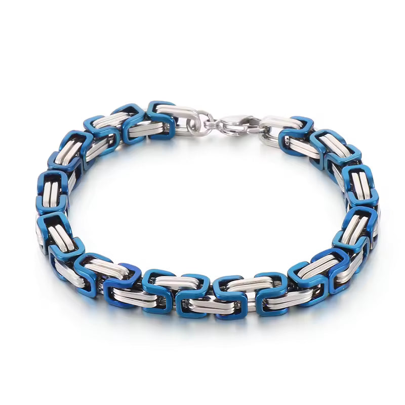 NLB01SPECIAL193 Unisex 6 multi Colors Stainless Steel Byzantine Links Bracelets for £39/-