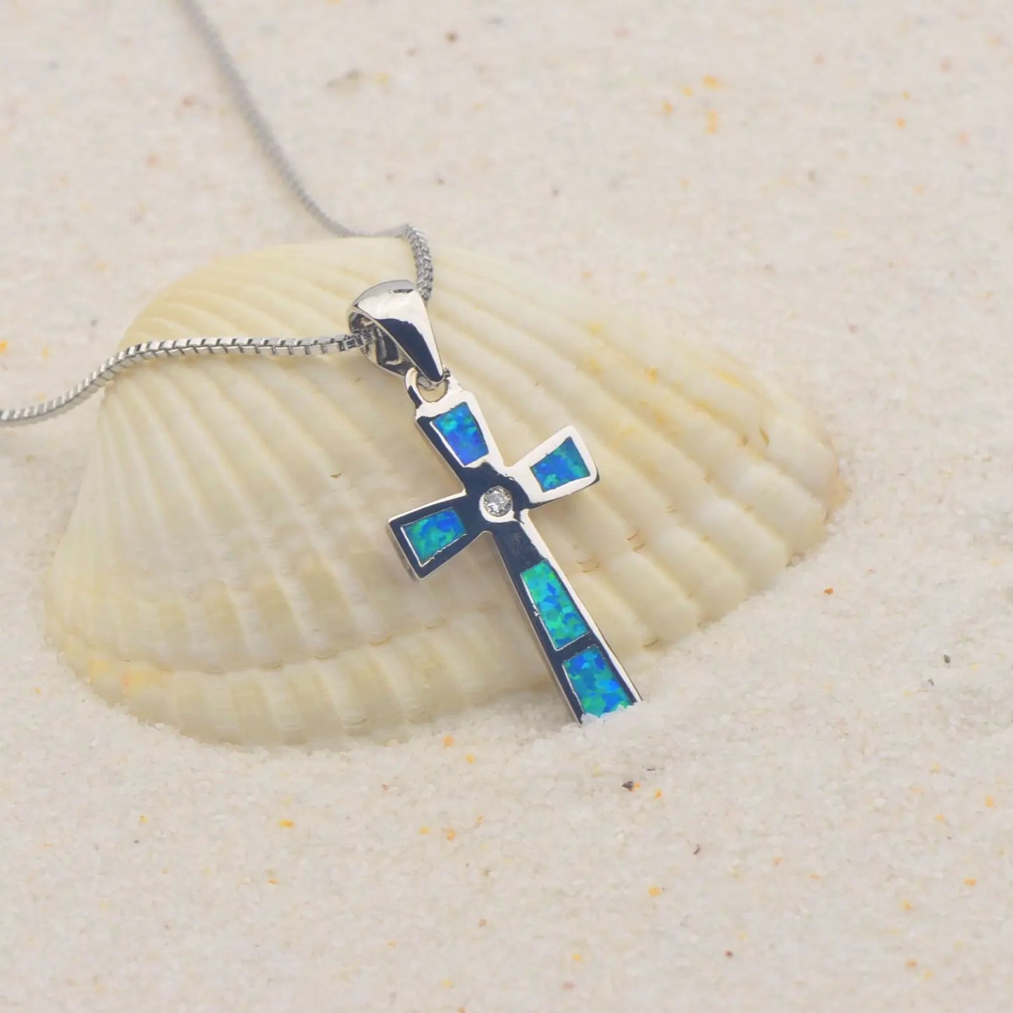 Opal New Ocean Series Blue Opal Turtle Necklace, Turtle Pendant Sweater Chain, Opal Necklace