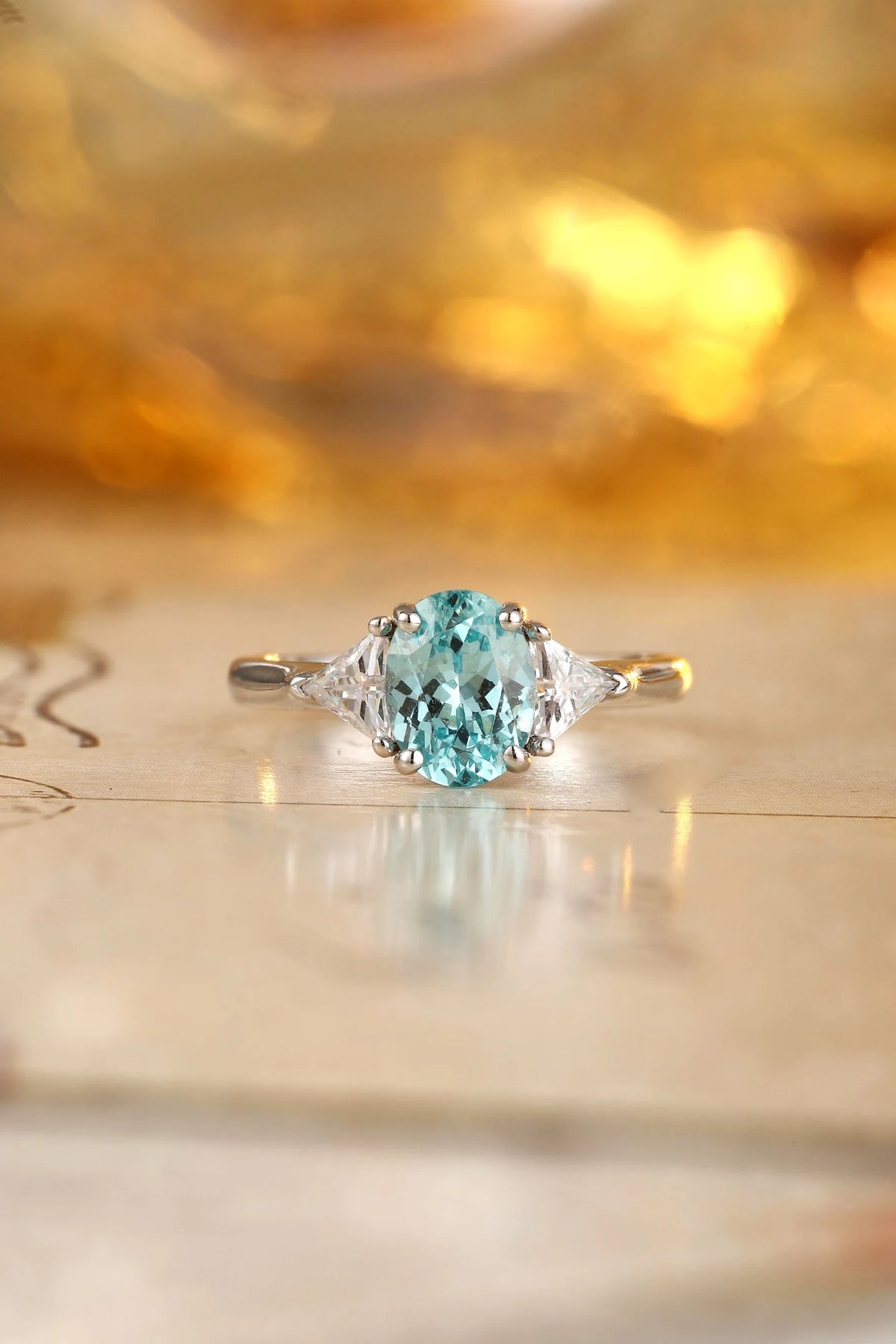 Gemfiori Lab Created Paraiba Ring 925 Sterling Silver Fine Jewelry Suitable for All Occasions Daily Party Wear Custom Available
