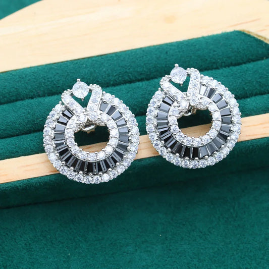 Luxurious Silver CZ Drop Earrings for Women Fashion Wholesale Zirconia Jewelry for Brides and Bridesmaids Wedding Jewelry