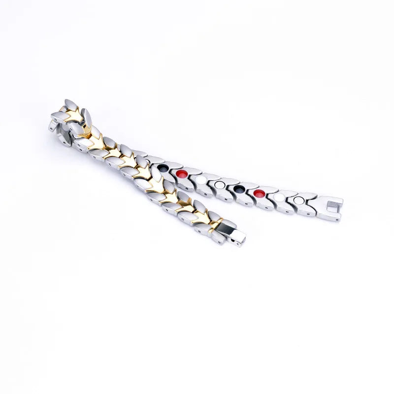 Stainless Steel Couples Magnetic Therapy Bracelet Popular in Europe and the United States Physiotherapy Energy Bracelet
