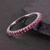 Gemfiori KH069 Abiding Manufacturer 1.5MM Multiple Color Stone Waterproof 925 Silver Thin Gold Plated Band Rings