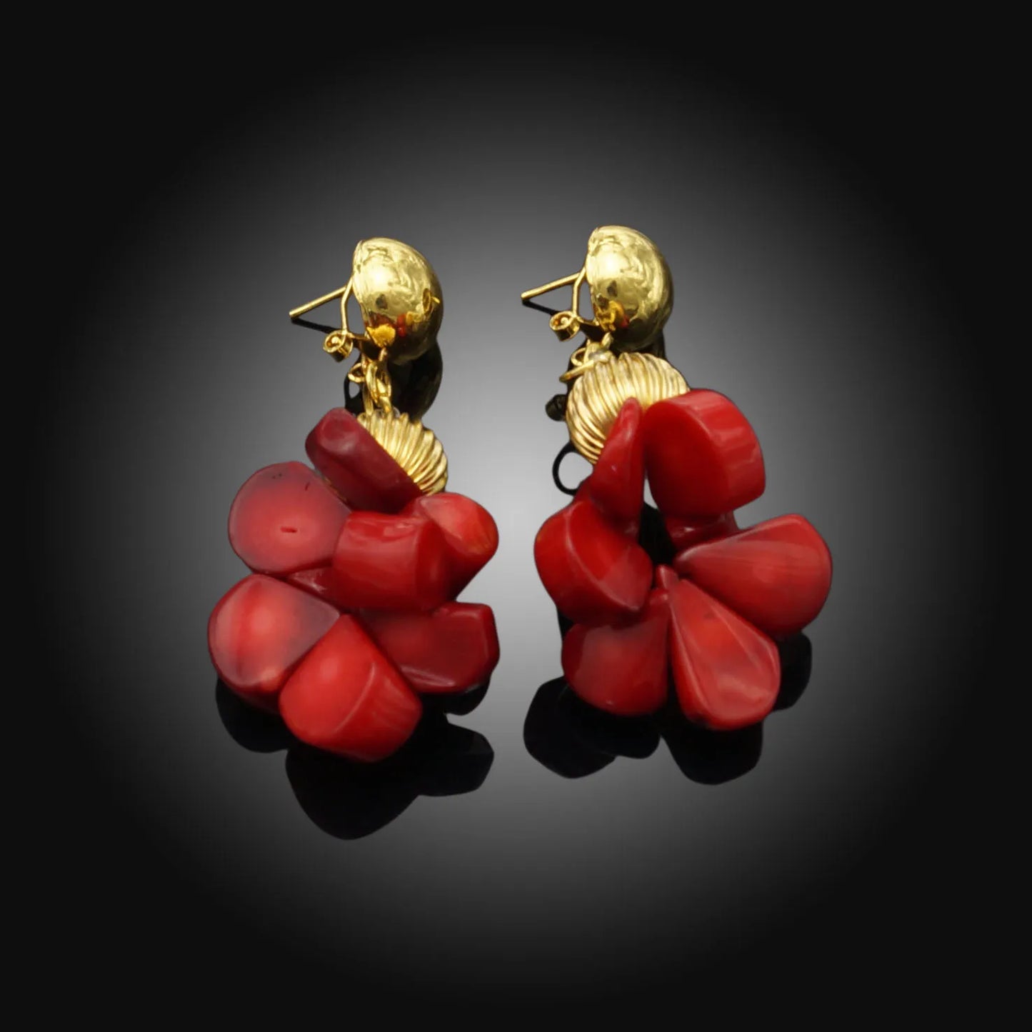 Zhuerrui Elegant Red Coral Beads Design Set Gold Accessories Necklace Sets Exquisite Craftsmanship Suitable for Party HF17041302