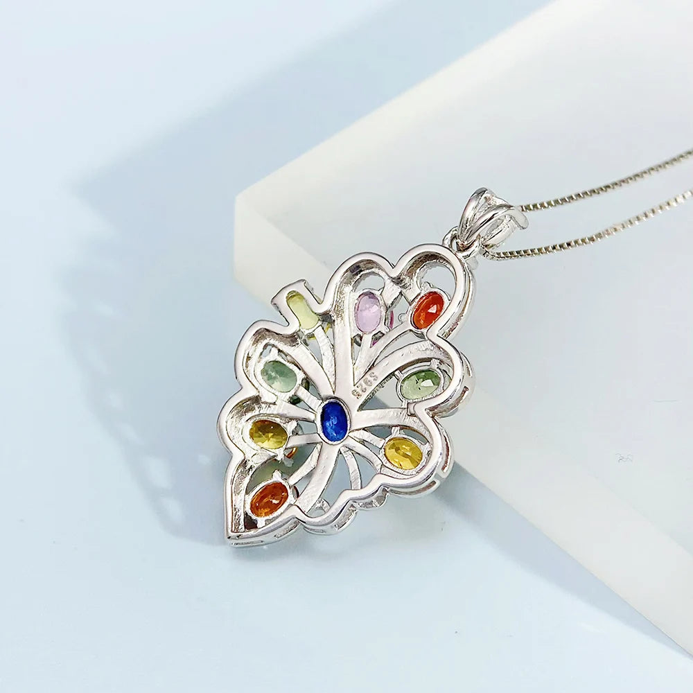 Natural Peach Sapphire Pendant 925 Silver Oval Cut September Birthstone Necklace Dainty Earth Mined Genuine Gemstone Gift