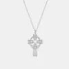 REDheart Fine Jewelry Cross Necklace Women Irish Celtic Claddagh Rose Silver 925 Gold Plated Hollow Cross Necklace for Women