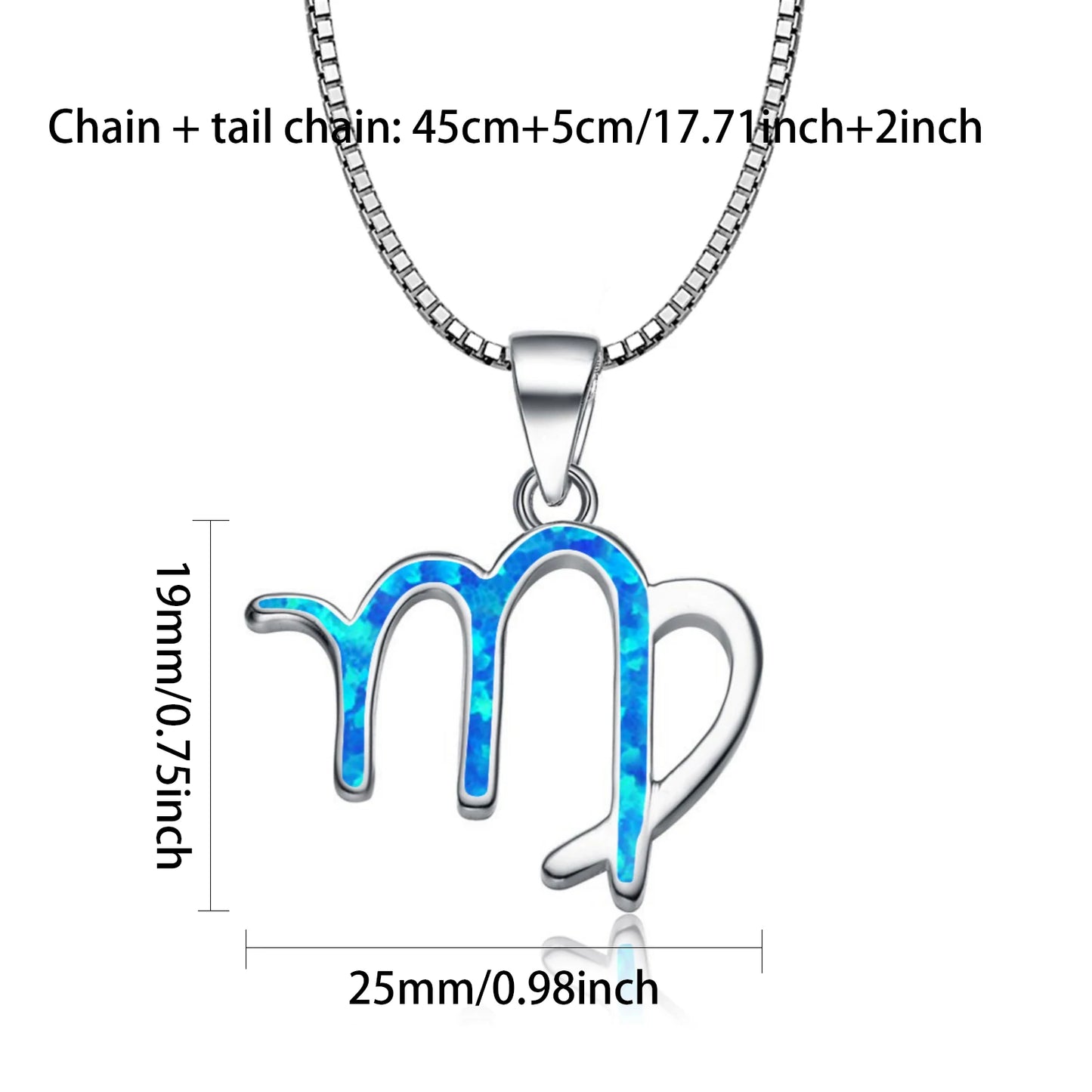 Capricorn Zodiac Pendant - Blue Opal Inlaid Silver Plated Horoscope Jewelry for Women Wholesale