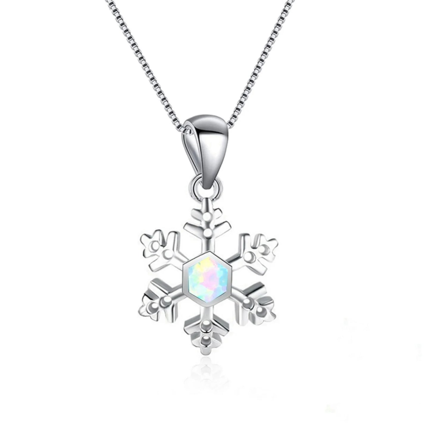 Elegant Snowflake Shape Necklace Aobao Central Inlaid Pendant Fashion Jewelry