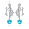 Gemfiori Anster High Quality S925 Lab Grown Paraiba Earring Stud Dainty Gemstone Stud Earrings for Women Daily Wear Gift