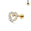 ASTM F136 Titanium 16G Internal Thread Zircon Inlay Labret Flat Back Lobe Helix Tragus Moon Cross Earrings Piercing Jewelry