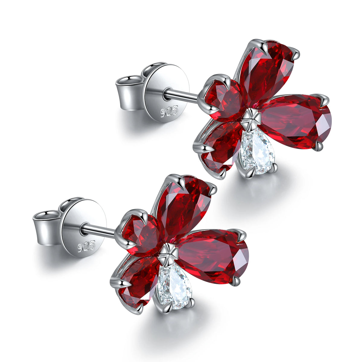 Gemfiori Lab Grown Ruby Earrings Women's Earrings Lab Made Ruby Earrings Lady Use