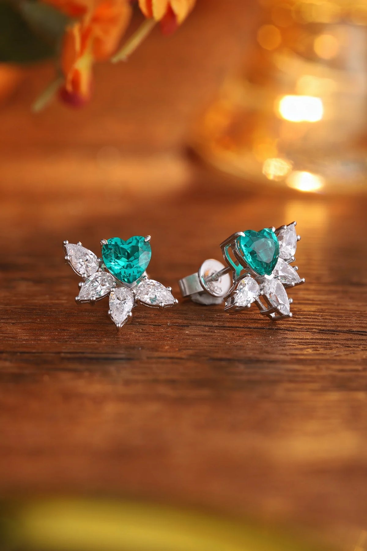 Gemfiori Anster High Quality S925 Lab Grown Emerald Earring Stud Dainty Gemstone Stud Earrings for Women Daily Wear Gift
