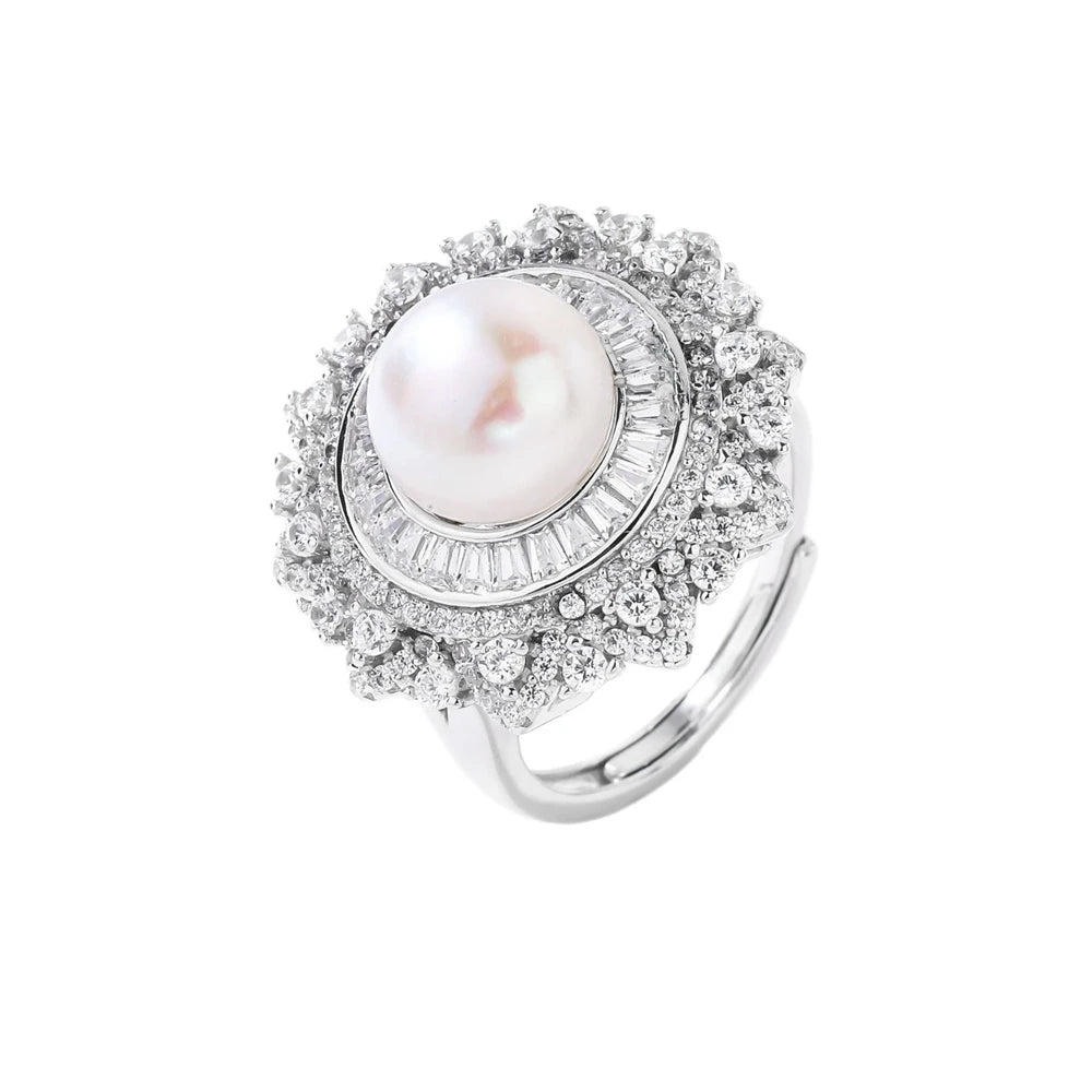 MuShan Jewelry Factory S925 Natural Pearl Ring Niche Light Luxury Versatile Cross Border Bestseller Is Exquisitely Crafted