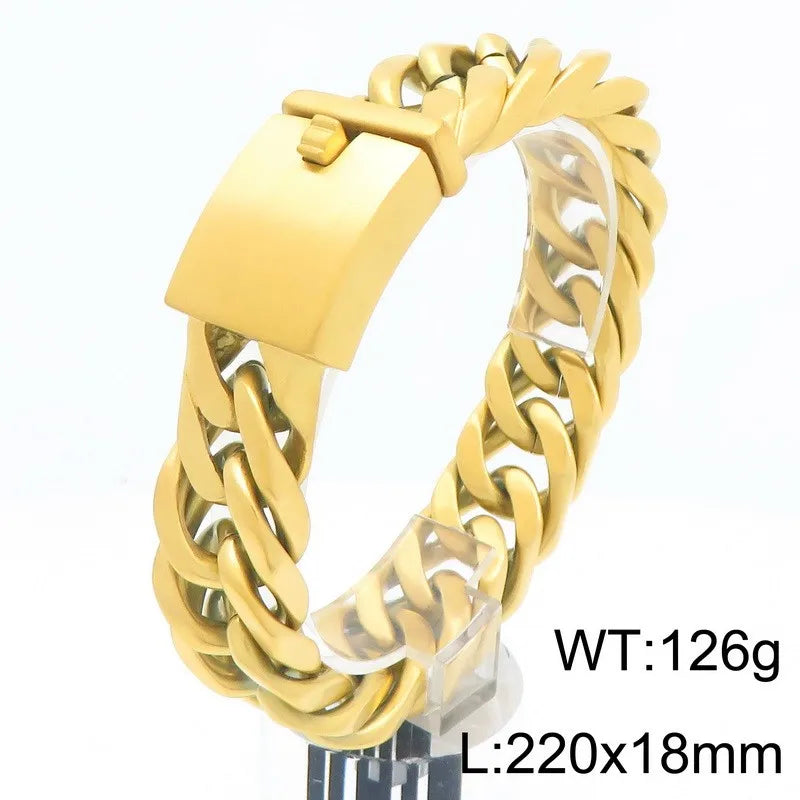 KALEN Trendy Fine Jewelry Fashion Bracelets Mens Stainless Steel Cuban Link Bracelet Bangle