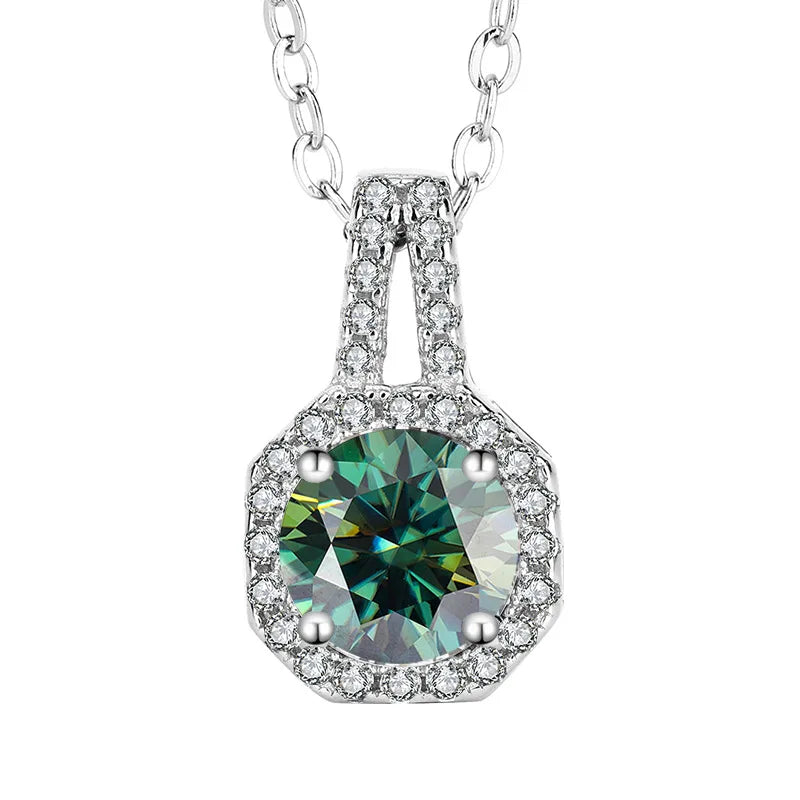 1 Ct Moissanite Square Pendant Necklace 925 Sterling Silver Necklace Luxury Fine Princess Clavicle Necklace Customizable Square