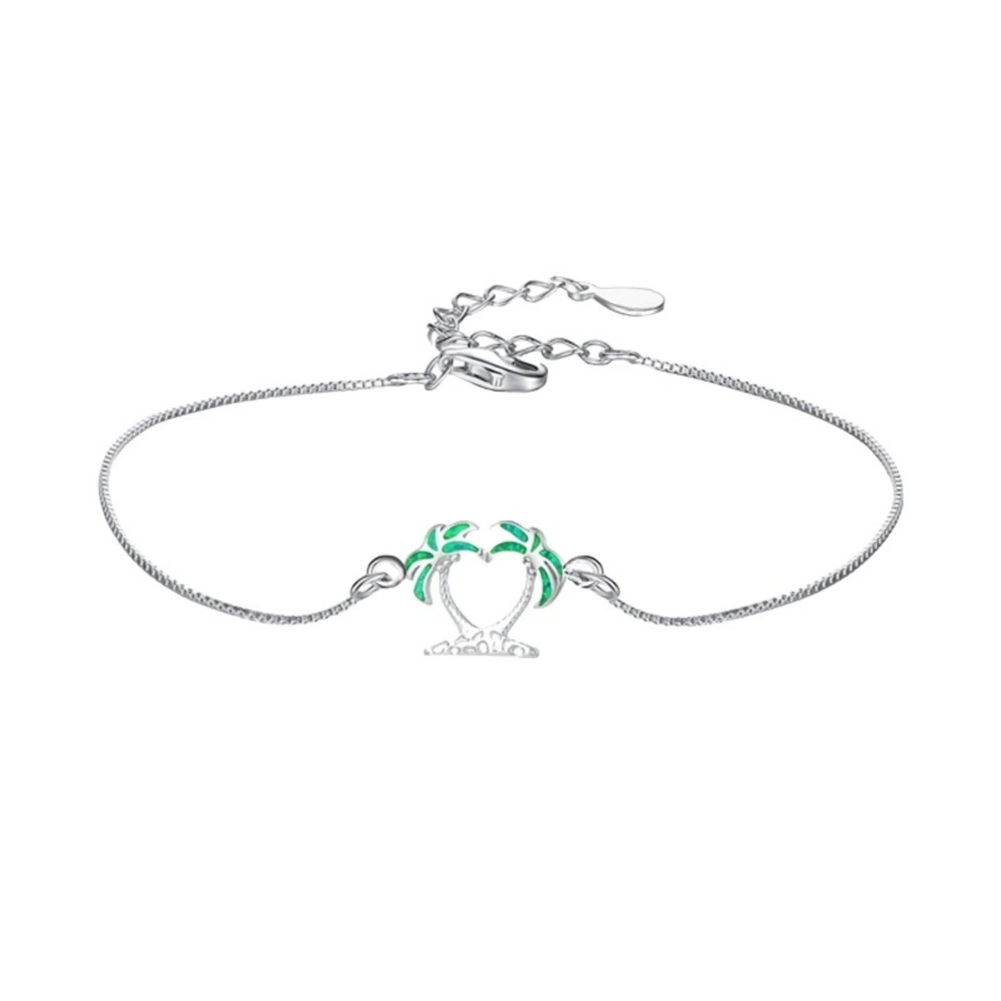 Handmade Platinum Coconut Tree Opal Anklet Gold Silver Plated Luxury Everyday Wear Jewelry for Women Wholesale
