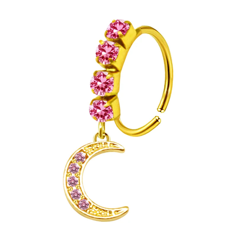 S&S Stainless Steel Dangle Hoop Nose Ring Collection | 66 Designs