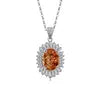 New Arrival 925 Silver Fine Jewelry Set High Quality Fashion Gemstone Adjustable Colorful Pendant Necklace for Women Gifts