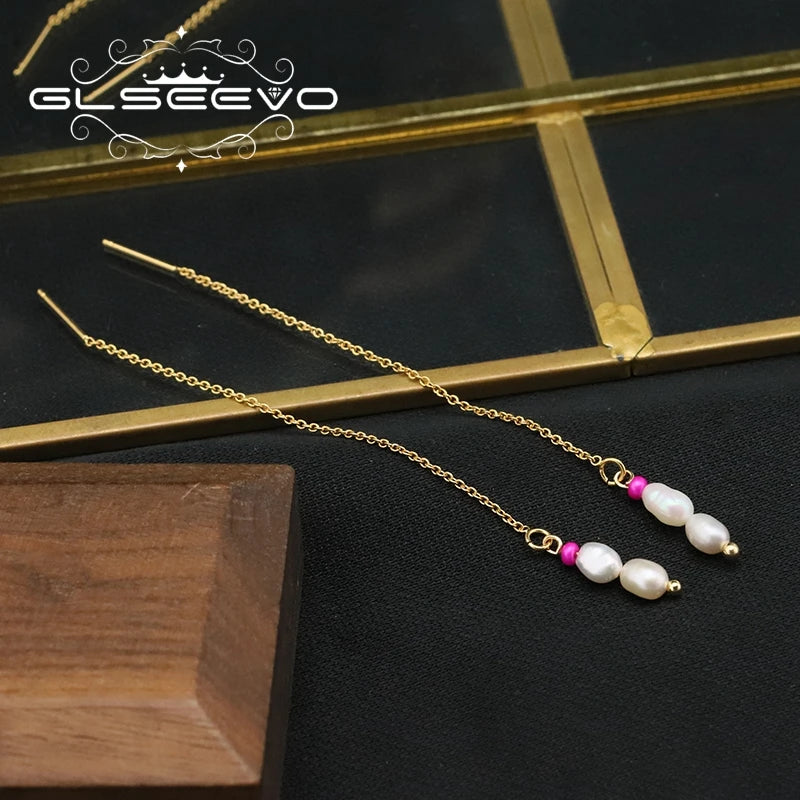 Natural Freshwater White Pearls  Wholesale Fashion Jewelry Earrings Luxury 18k Gold Plating Hoop Earrings