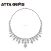 ATTA Luxury 925 Silver Jewelry Set High Density Setting D Color Moissanite Necklace Earrings Ring Bracelet Bridal Set Wholesale