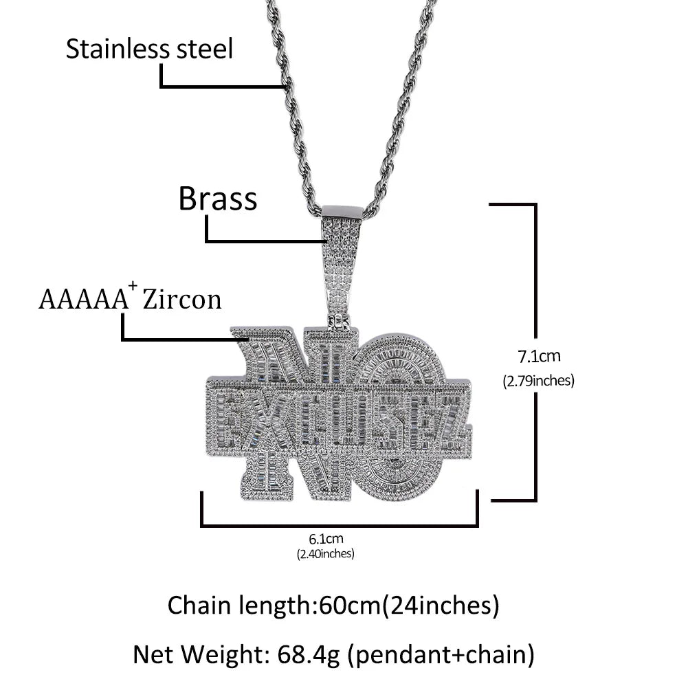 Custom Iced Out Name Chain Pendant Man Hip Hop Letter Necklace Pendant