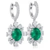 Gemfiori Anster High Quality S925 Lab Grown Emerald Earring Stud Dainty Gemstone Stud Earrings for Women Daily Wear Gift