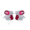 Gemfiori Anster High Quality S925 Lab Grown Ruby Earring Stud Dainty Gemstone Stud Earrings for Women Daily Wear Gift