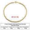 RINNTIN SB Finding Jewelry Men Cuban Link Chain Bracelet Custom Pulsera Men Hip Hop 925 Sterling Silver Chain Bracelet