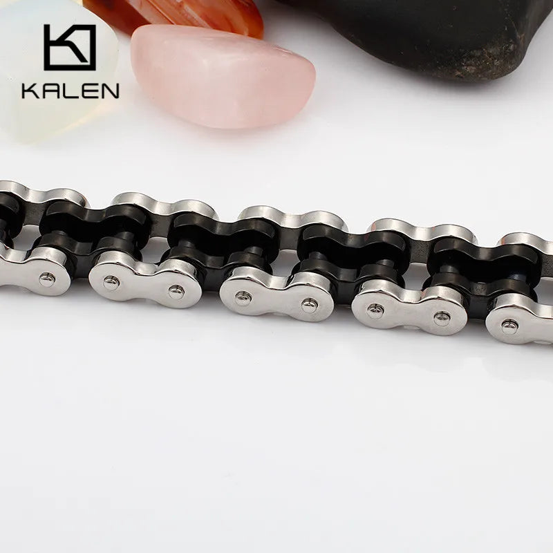 VIKING Mens Heavy Chunky Motorcycle Chain Bracelet – Silver Stainless Steel