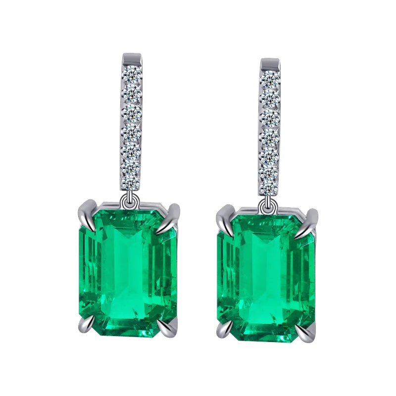Gemfiori 18k gold 12*9mm 4.3ct lab grown hydronemerald diamond fashion drop earring from custom Gemfiori