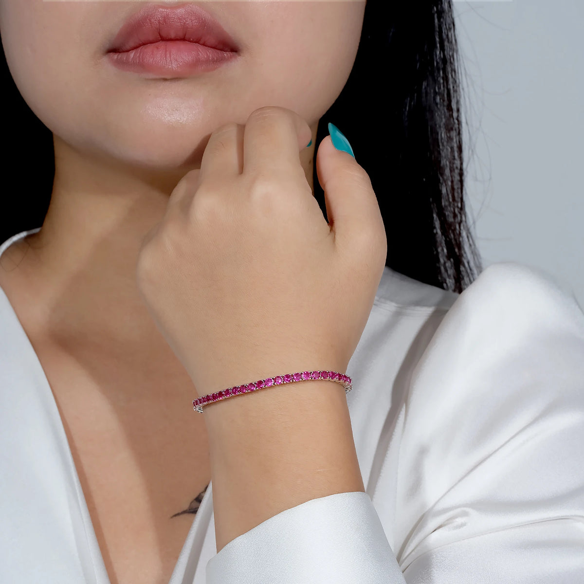 ArtistA Colorful Birthstone Bracelet Women Mom Wife Birthday Adjustable Chain Jewelry Gifts 14K Gold Plated Classic Bolo Tennis Bracelet