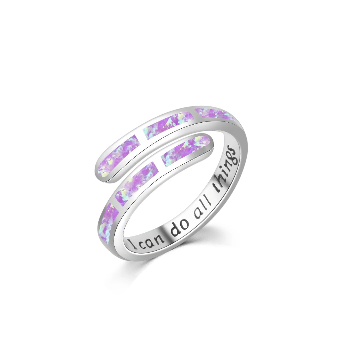 Blue/Iridescent Gem Inlay  Band | Nature-Themed Fashion Jewelry for Women