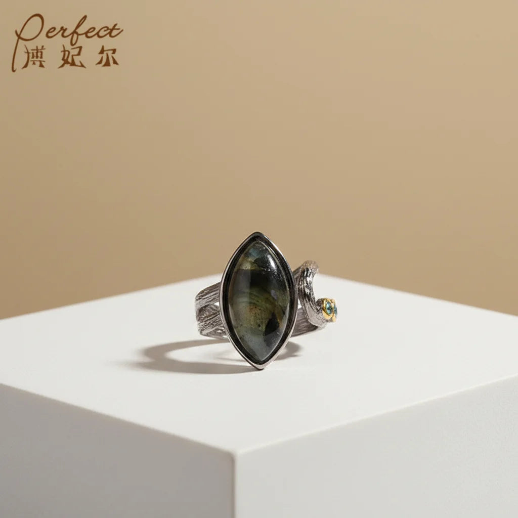 Gemstone Jewellery Plated Rings Handmade Rings Blue Gold 925 Sterling Silver Topaz Raw Stone India Vintage Perfect Bezel Setting