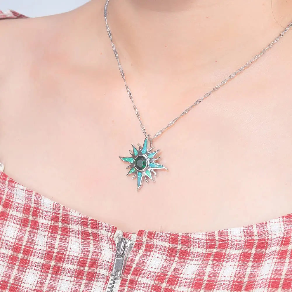 Aobao opal Necklace Gold Plated Statement Jewelry Party Evening Wear