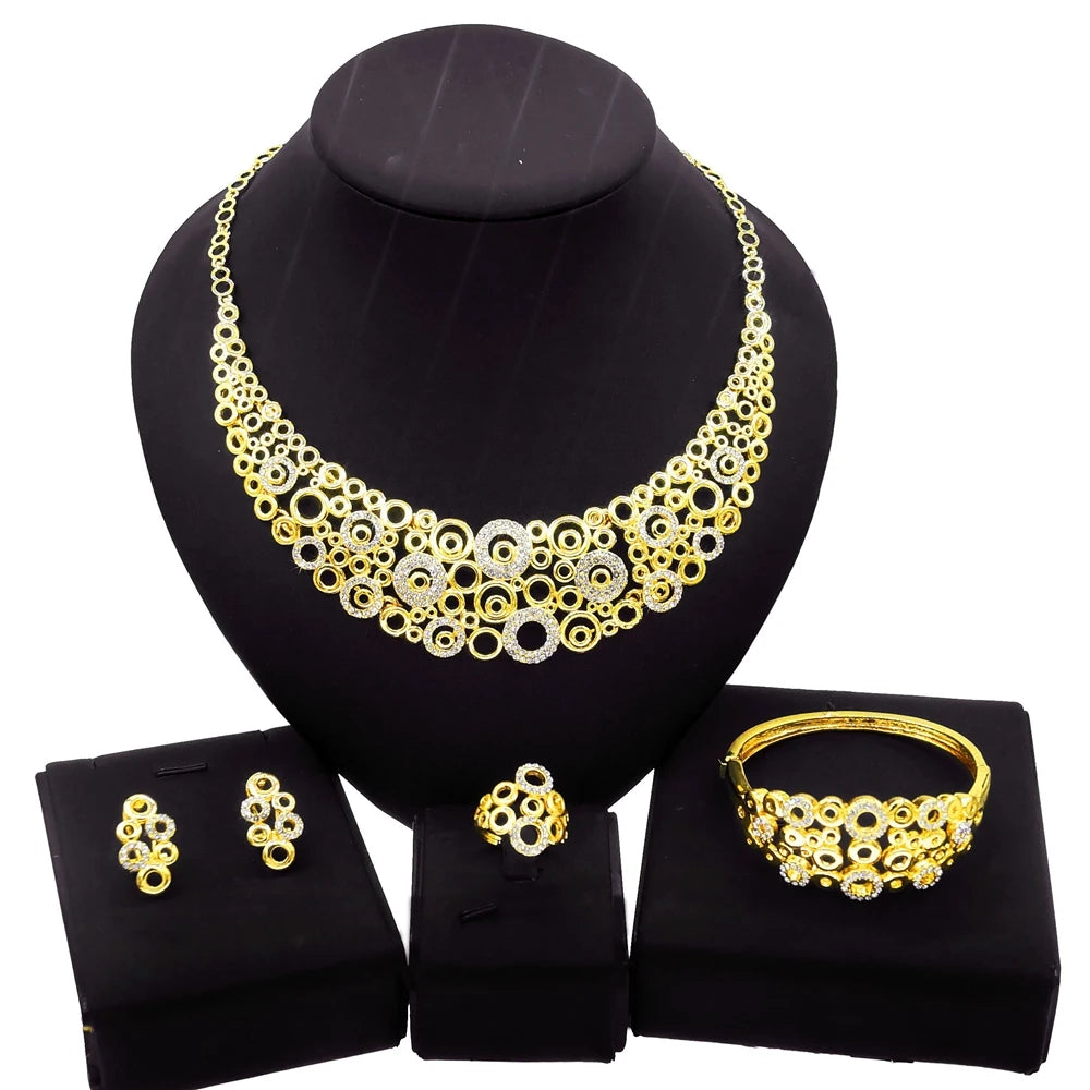Zhuerrui Hot Sale Butterfly Xoxo Necklace Set Rhinestones Exquisite 4Piece Set Gold Filled Women Bridal Jewelry Set HN21030614