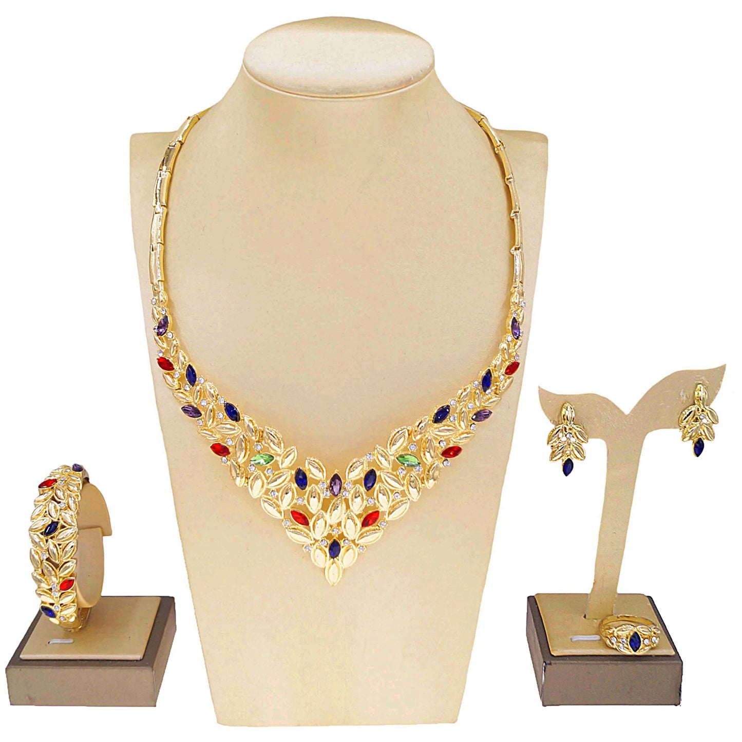 Zhuerrui High Quality Diamond Set Jewelry Set Color Gems Dazzling Earrings Heavy Industry Charm Senior Factory Direct SalesHM200