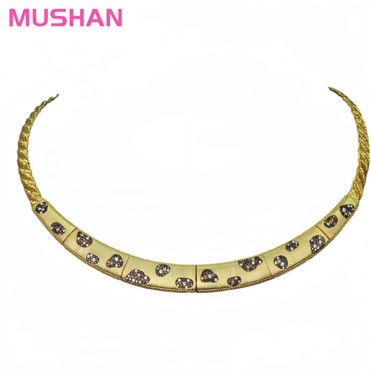 MUSHAN Jewelry Factory Designer 925 Silver 18k Gold Plated Necklaces High Carbon Diamond Leopard Necklace Women Party Jewelry