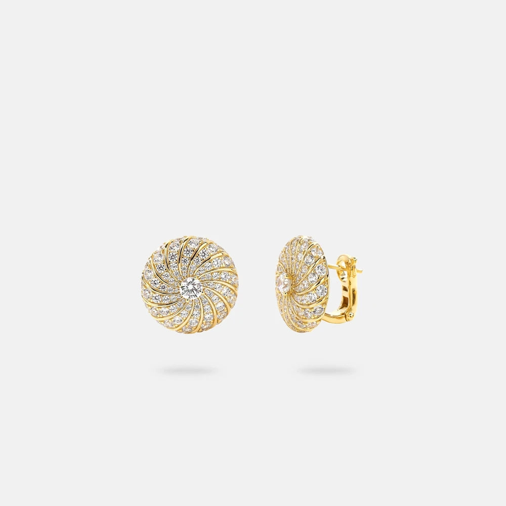 MUSHAN Jewelry Factory 925 Sterling Silver Stud Earrings Light Luxury High Carbon Diamond With Gold Plating