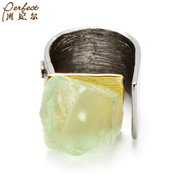 Fashionable Selling Custom Irregular Recycled Big Stone Rings
