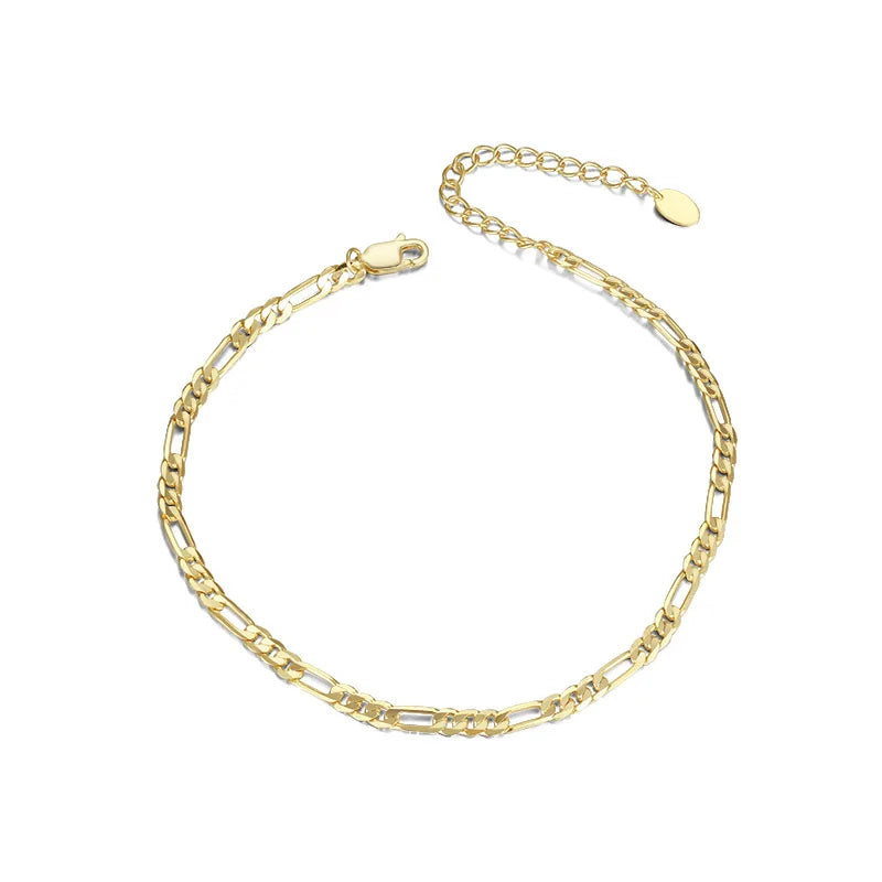 BiG-BOSS Mother-Child Figaro Chain S925 Sterling Silver Electroplated Unisex Necklace Pendant Hot-Selling Factory Direct