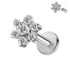 S&S ASTM F136 Titanium Labret Stud | Zircon | 83 Designs | Titanium & Gold