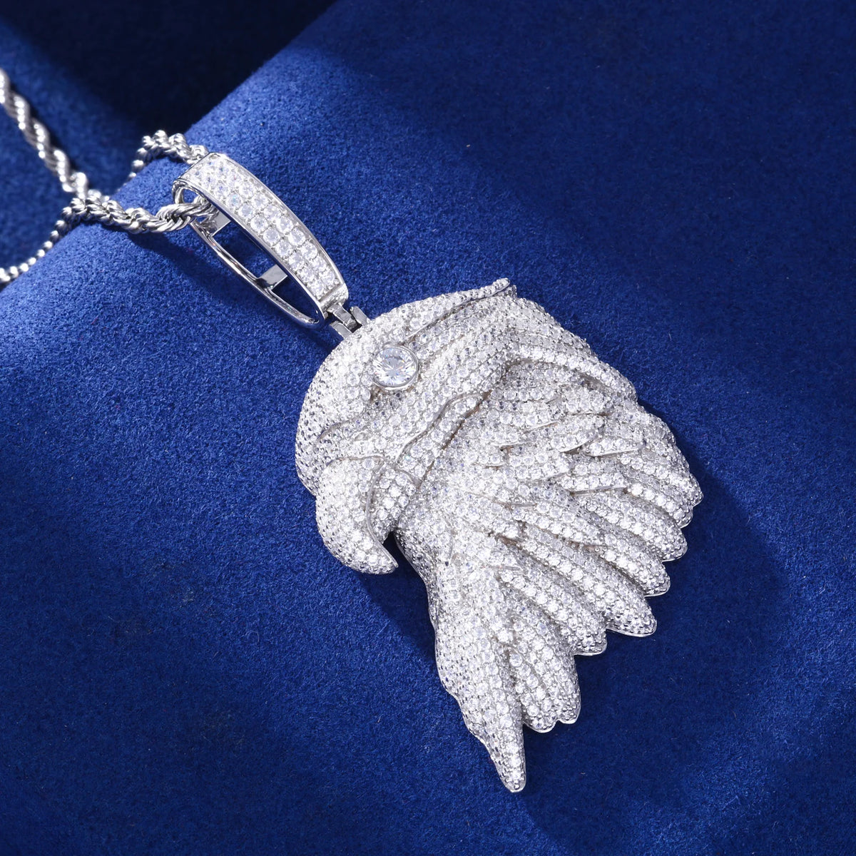 Jewelry Factory Wholesale Luxury Hip Hop Mens 18K Gold Plated Brass AAAAA CZ Diamond Iced Out Bald Eagle Pendant