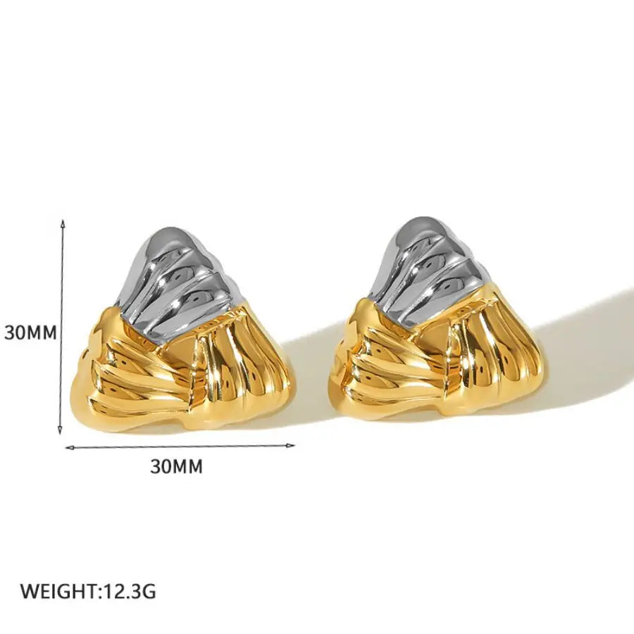 S&S Geometric Line Stud Earrings | 18K Gold Plated | S&S
