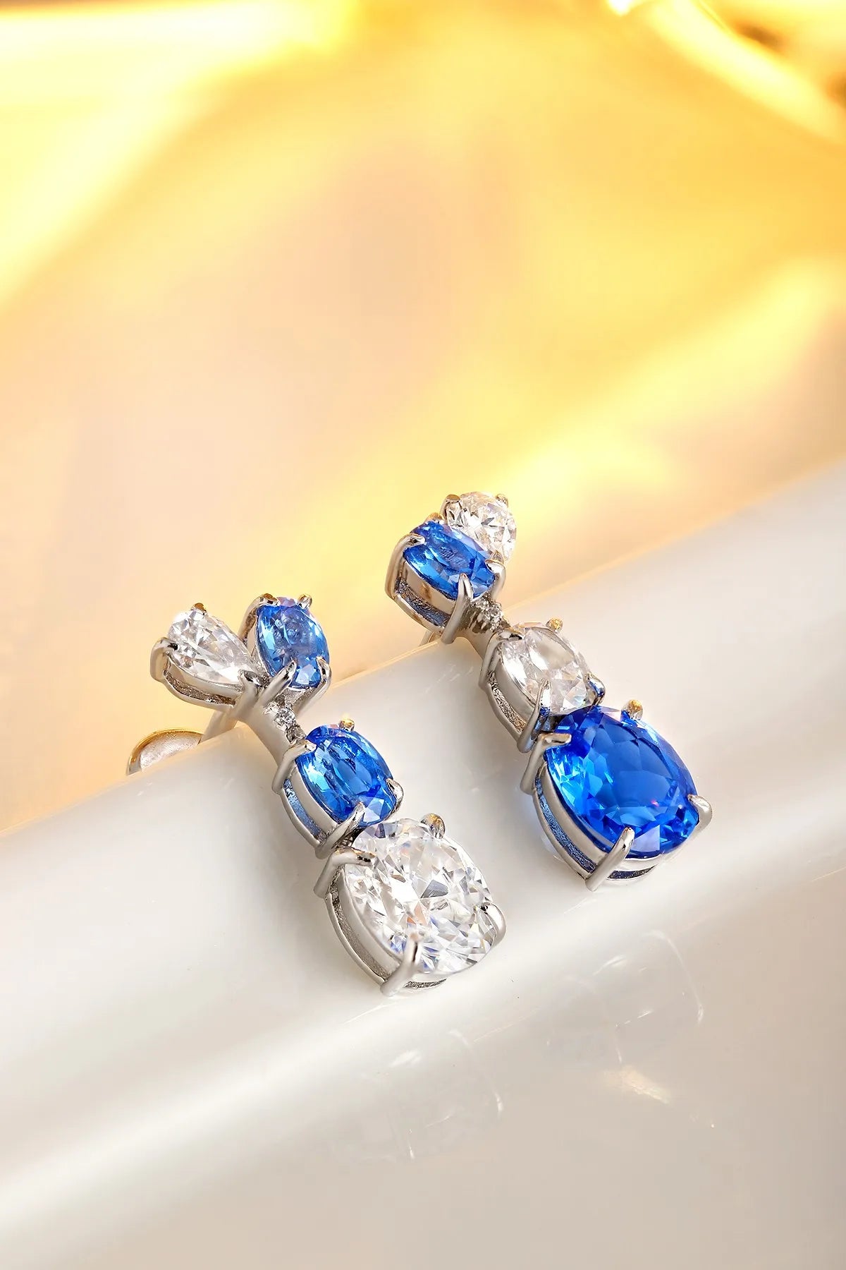 Gemfiori Anster High Quality S925 Lab Grown Cobalt Spinel Earring Stud Dainty Gemstone Stud Earrings for Women Daily Wear Gift