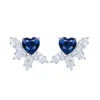 Gemfiori Anster High Quality S925 Lab Grown Sapphire Earring Stud Dainty Gemstone Stud Earrings for Women Daily Wear Gift