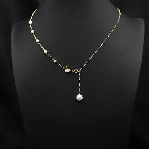 Natural Freshwater Pearl Choker Necklace Gold Plated Tassel Necklace for Women Bridal Wedding Luxury Fashion Fine Jewelry