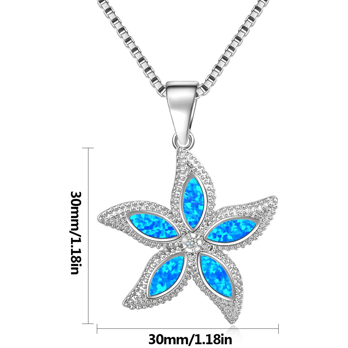 Multi Petal Star Pendant Necklace Aobao Inlaid Detail Fashion Jewelry